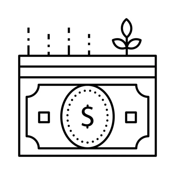 Гроші Значок Банківської Лінії Векторні Ілюстрації — стоковий вектор