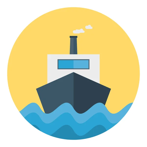 Zeilboot Vlakke Vector Icoon — Stockvector