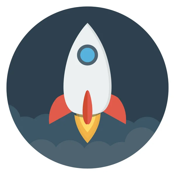 Rocket Flat Vector Icon — Stock Vector