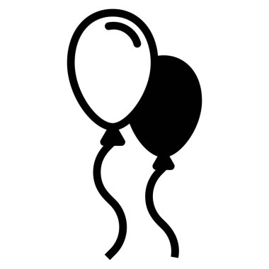Balon ikonu. Grafik ve web tasarımı için beyaz arkaplanda siyah illüstrasyon izole edildi.