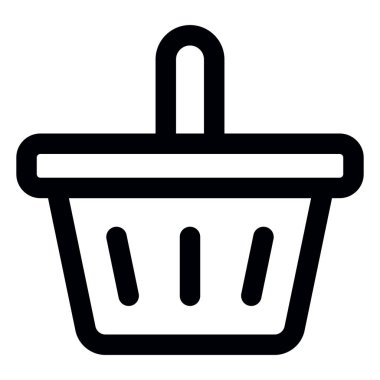 Alışveriş sepeti çizgisi vektör simgesi