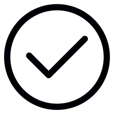 Tamam vektör simgesi. biçim iki renkli düz sembol, yoğun kırmızı ve siyah renkler, yuvarlak açılar, beyaz