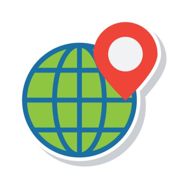 Simge tasarımı ile küresel ağ kavramı, vektör illüstrasyonu 10 eps grafik.