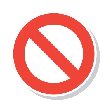 no entry sign icon, vector illustration clipart