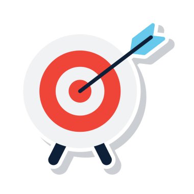 ok simgesi, vektör illüstrasyonlu hedef