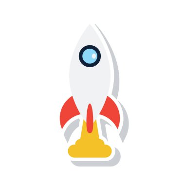 Beyaz arkaplanda roket simgesi