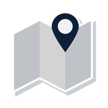 Bayrak simgesi, vektör illüstrasyonlu harita işaretleyici