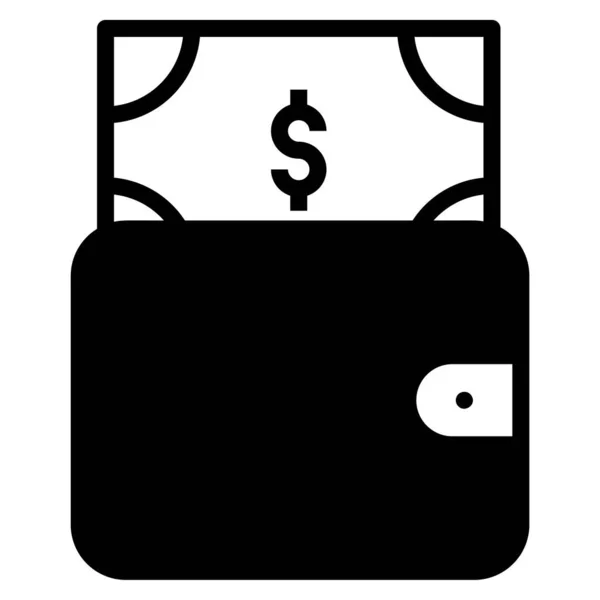 Wallet Dollar Bills Icon Vector Illustration — Stock Vector