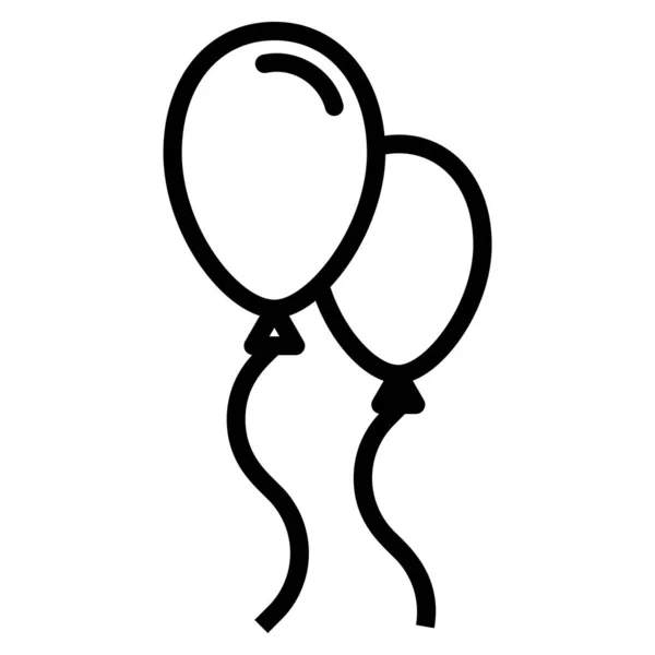 气球图标 在白色背景上孤立的黑色插图 用于图形和网页设计 — 图库矢量图片