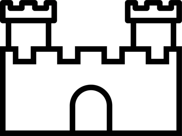 Векторный Значок Гостиницы Строительной Линии — стоковый вектор