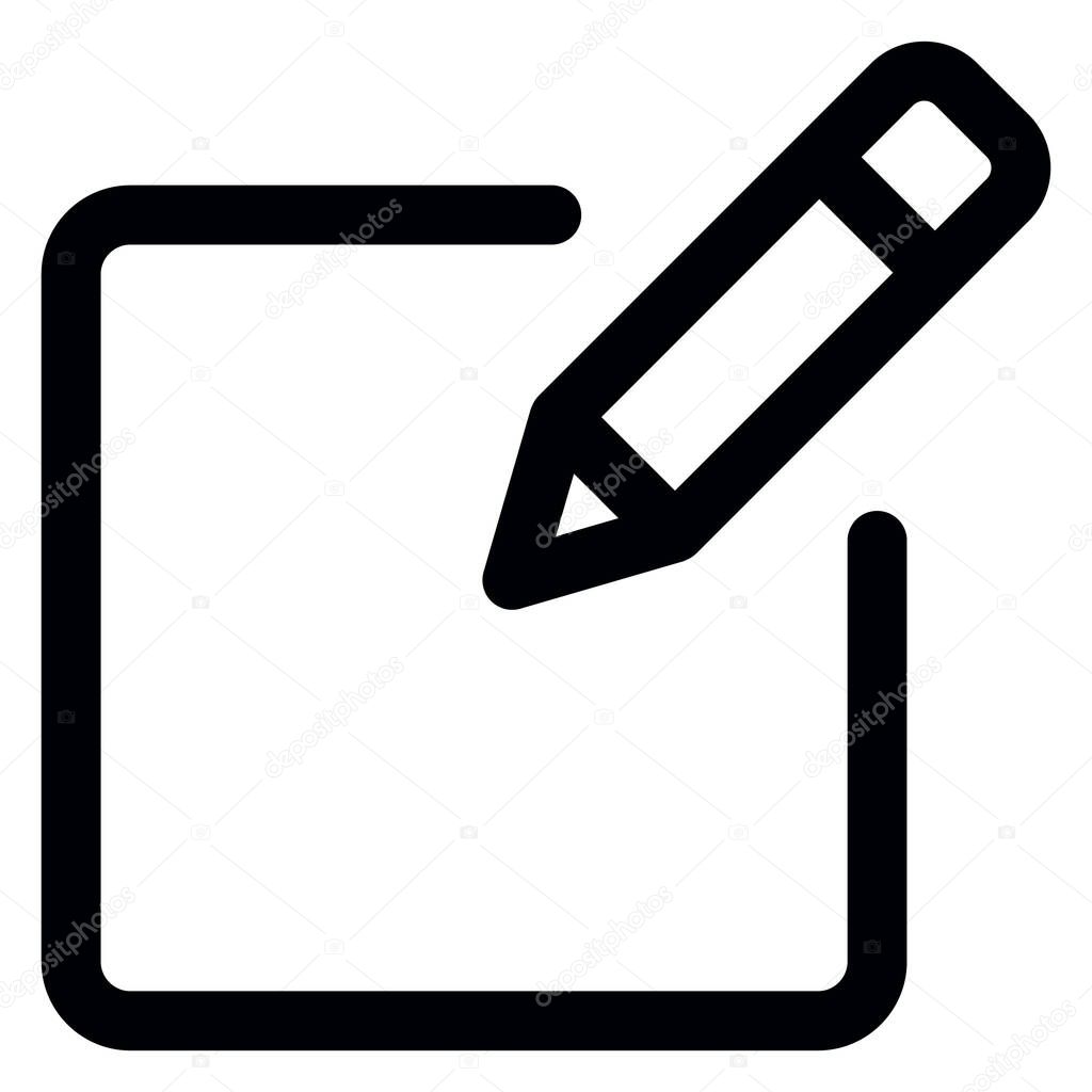 pencil icon from the back, flat design