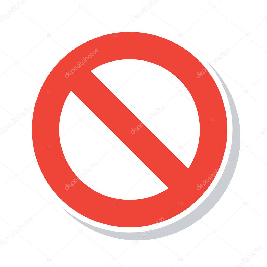 no entry sign icon, vector illustration