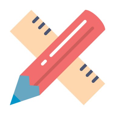 kalem düz vektör simgesi