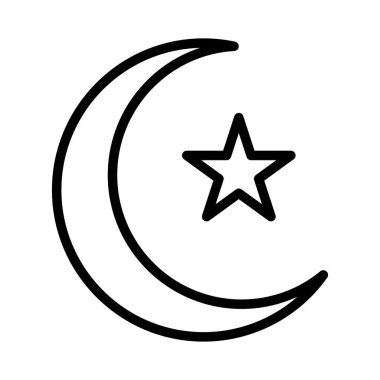 Ay simgesi beyaz arkaplanda izole edilmiş. din sembolü illüstrasyon.