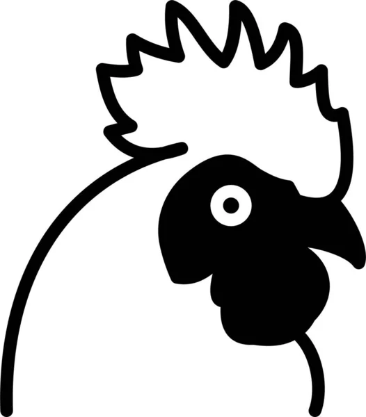 Cartoon Illustration Bird Looking Out Large Piece Chicken — Stock Vector