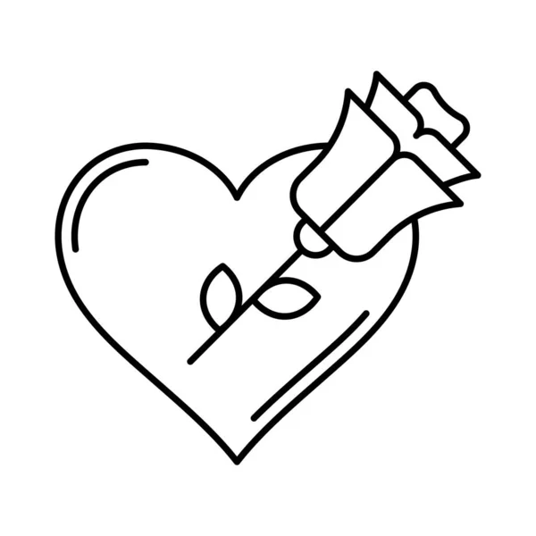 Ikona Srdce Černém Stylu Izolované Bílém Pozadí Ilustrace Vektoru Symbolu — Stockový vektor