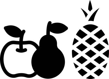 elma, armut ve ananasın vektör çizimi