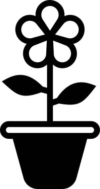 çiçek saksısı vektör simgesi