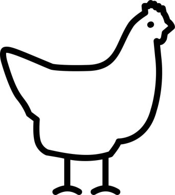 Bir tavuğun çizgi film çizimi.
