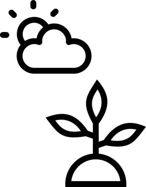 bulut ve bitkinin bir vektör çizimi