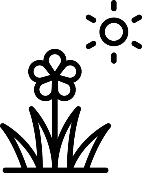 Een Vector Illustratie Van Bloem Met Zon — Stockvector