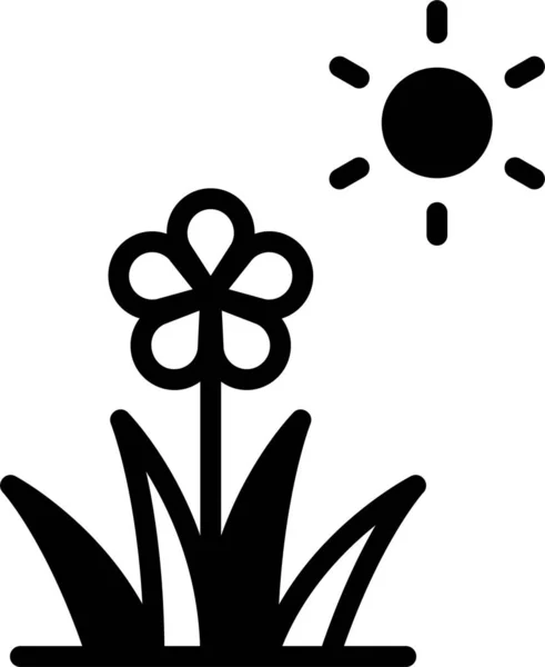 Uma Ilustração Vetorial Flor Com Sol —  Vetores de Stock