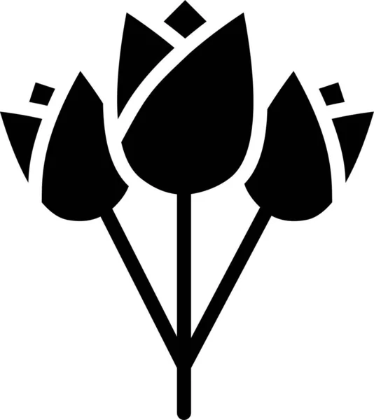 Vector Illustratie Van Zwart Wit Bloemen Pictogram — Stockvector