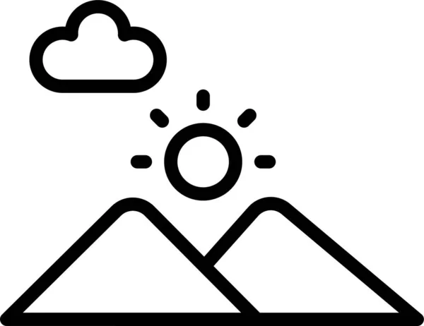 Güneşli dağın vektör çizimi