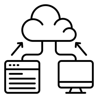 Bulut hesaplama kavramının vektör illüstrasyonu