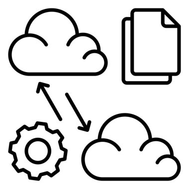 Bulut hesaplama kavramının vektör illüstrasyonu
