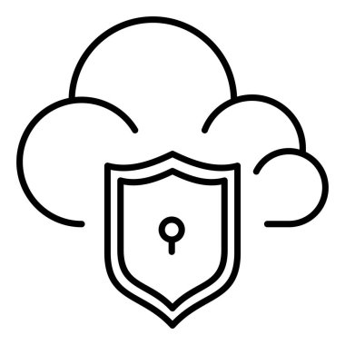 Bulut güvenliğinin bir vektör çizimi 