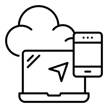 Bulut konseptinin vektör illüstrasyonu 