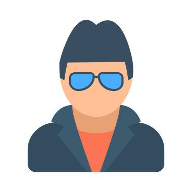 Erkek yüzünün bir vektör çizimi