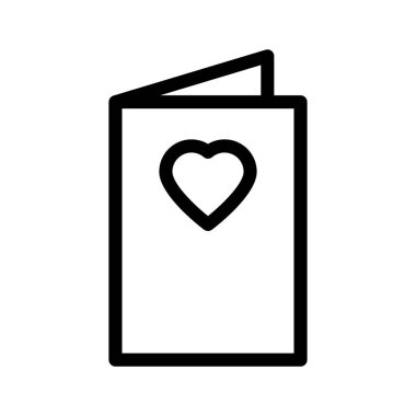 Kalbi olan tebrik kartının düz vektör simgesi