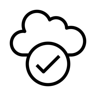 İşaretli vektör düz bulut simgesi 