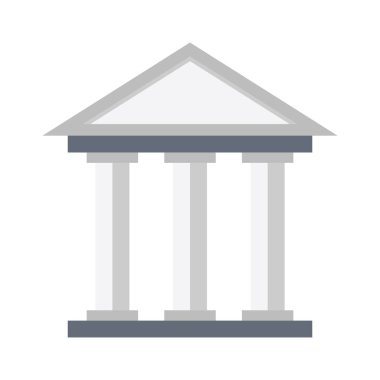 Banka binası izole edilmiş ikon vektör çizimi tasarımı
