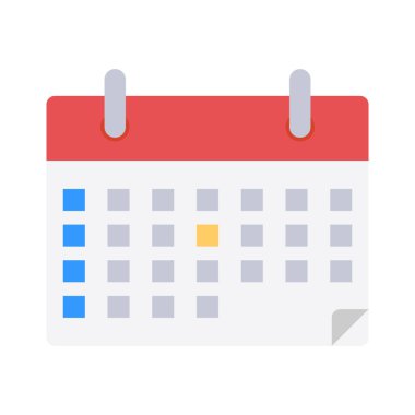 Beyaz arkaplanda takvim simgesi