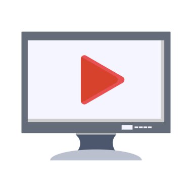 Ortam simgesi ile ekranı izle. vektör illüstrasyonu