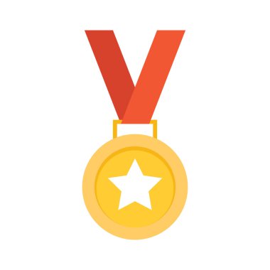 Sarı madalya ikonu, vektör illüstrasyonu