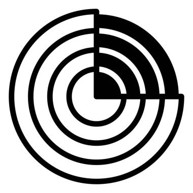 Radar çizgilerinin düz vektör simgesi