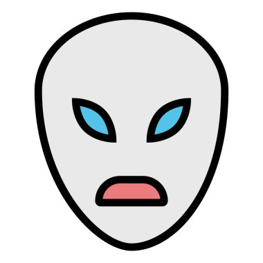 uzaylı düz vektör simgesi