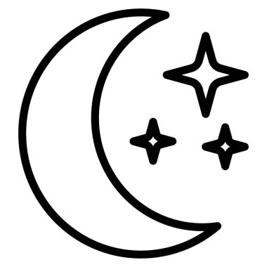 Hilal ayının yıldızlı düz vektör simgesi