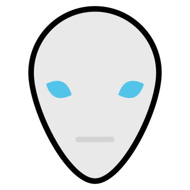 uzaylı düz vektör simgesi