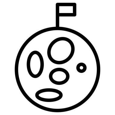 Gezegen simgesi tasarımının tepesindeki bayrak, vektör illüstrasyonu 