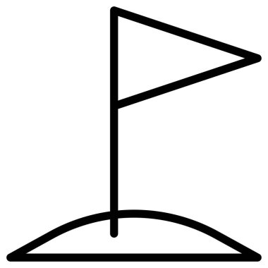 Gezegen simgesi tasarımının tepesindeki bayrak, vektör illüstrasyonu 