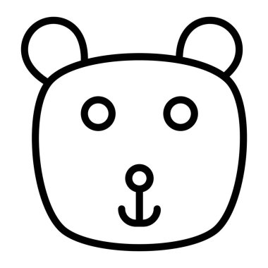 Ayı başı simgesi, vektör illüstrasyonu 