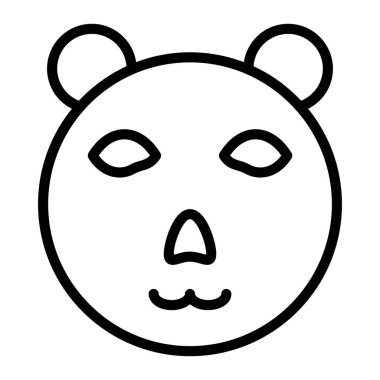 Ayı başı simgesi, vektör illüstrasyonu 