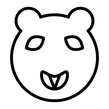 Ayı başı simgesi, vektör illüstrasyonu 