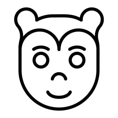 maymun başı simgesi, vektör illüstrasyonu 