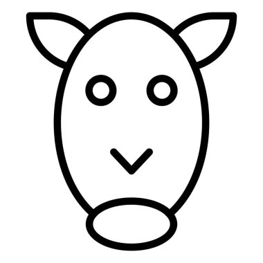 Keçi başı simgesi, vektör illüstrasyonu 